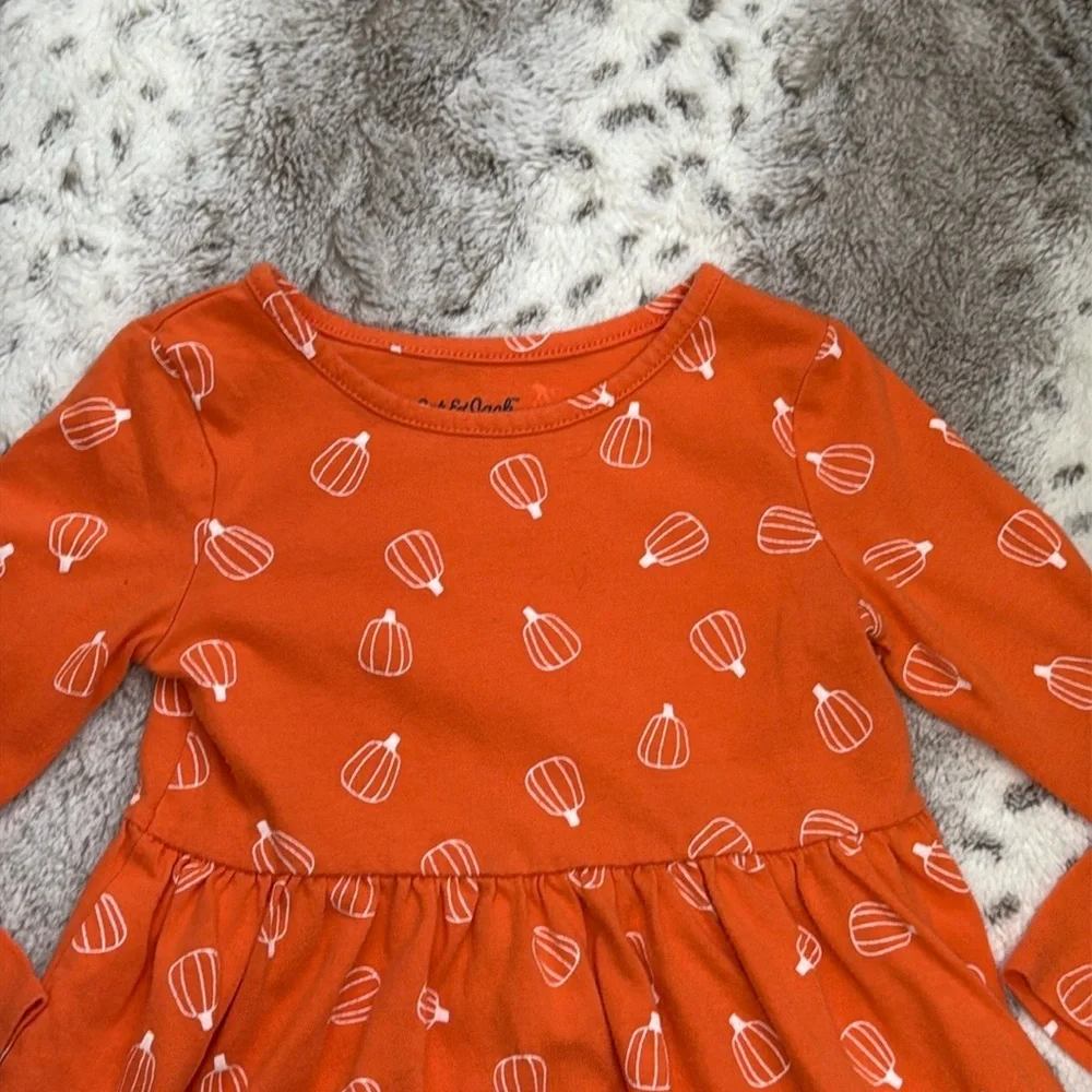 Cat & Jack long sleeve dress girls 4T Pumpkin Halloween party trick or treat